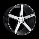 18x8 Niche Milan Gloss Black & Brushed Wheel/Rim 5x114.3 5-114.3 18-8-1