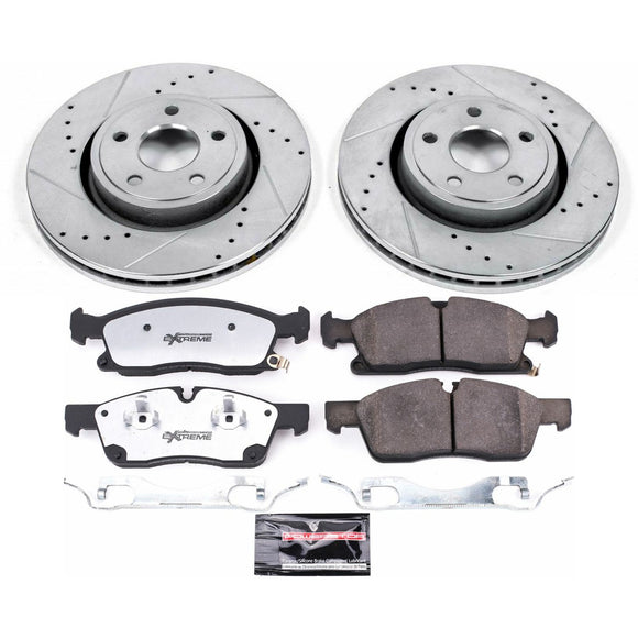 PowerStop Z36 Carbon-Fiber Ceramic Brake Pad with Drilled and Slotted Rotor Kit