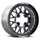 15X10 Vision Storm Gloss Black Milled Spoke 4x156 ET0 Wheel Rim