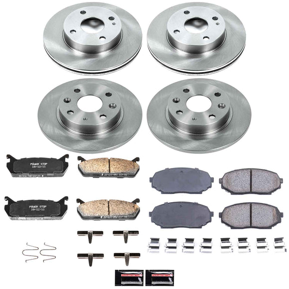 PowerStop OE Stock Replacement Low-Dust Ceramic Brake Pad and Rotor Kit