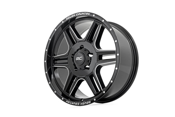Rough Country 92 Series Machined Gloss Black 18x9 6x135 ET0 Wheel Rim