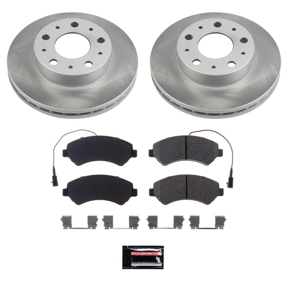 PowerStop Semi-Coated Rotor and Low-Dust Ceramic Brake Pad Kit
