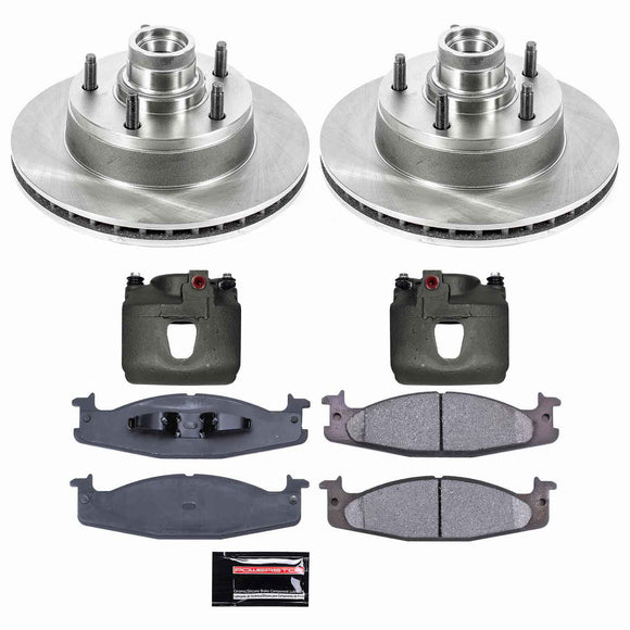 PowerStop OE Stock Replacement Low-Dust Ceramic Brake Pad, Rotor and Caliper Kit