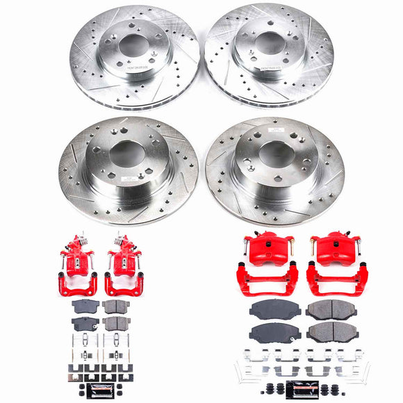 PowerStop Z23 Daily Driver Carbon-Fiber Ceramic Pads Drilled & Slotted Rotor & C