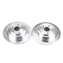 PowerStop Evolution Drilled Slotted Rotors Pair Rear For Subaru Legacy