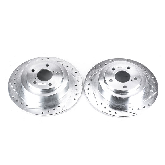 PowerStop Evolution Drilled Slotted Rotors Pair Rear For Subaru Legacy