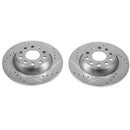 PowerStop Evolution Drilled Slotted Rotors Pair Rear For Volkswagen Eos