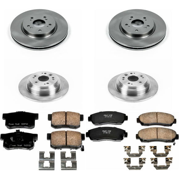 PowerStop OE Stock Replacement Low-Dust Ceramic Brake Pad and Rotor Kit