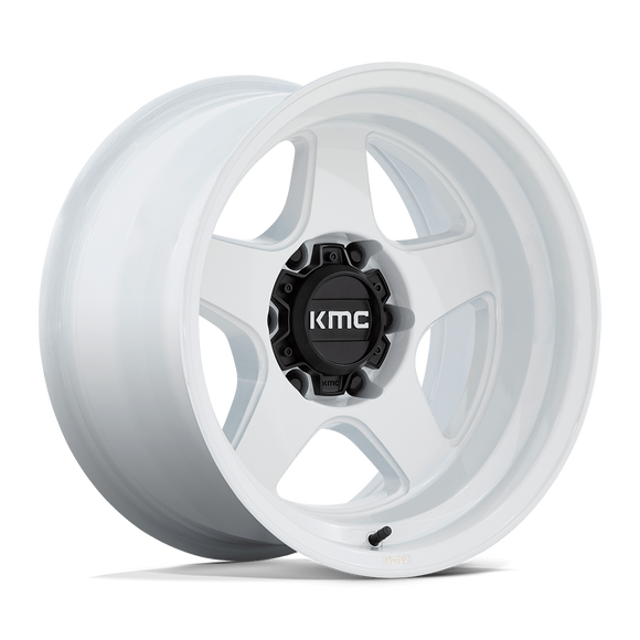 17X8.5 KMC KM728 Lobo Gloss White 6X139.7 6X5.5 ET18 Wheel Rim