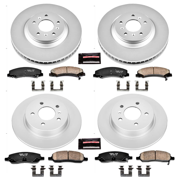 PowerStop Genuine Geomet Coated Rotor and Low-Dust Ceramic Brake Pad Kit