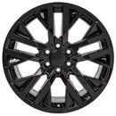 22" Replica Wheel CV38 Fits GMC Sierra Rim 22x9 Black Wheel