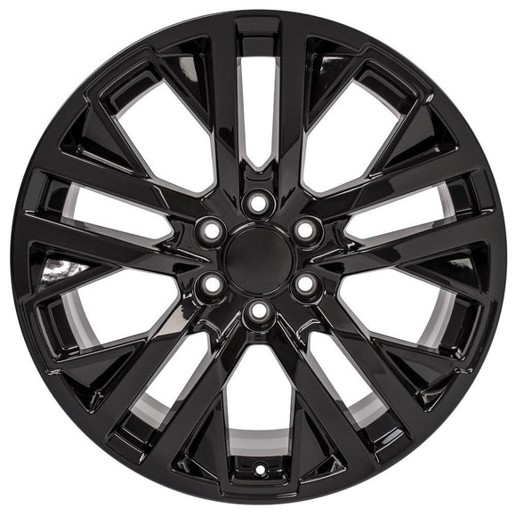 22" Replica Wheel CV38 Fits GMC Sierra Rim 22x9 Black Wheel