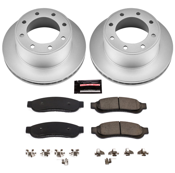 PowerStop Genuine Geomet Coated Rotor and Low-Dust Ceramic Brake Pad Kit