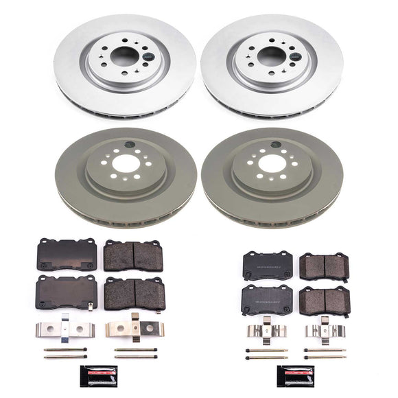 PowerStop Genuine Geomet Coated Rotor and Low-Dust Ceramic Brake Pad Kit