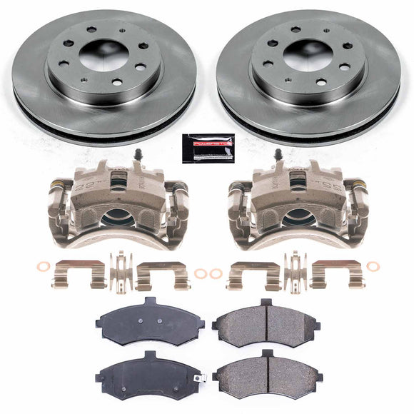 PowerStop OE Stock Replacement Low-Dust Ceramic Brake Pad, Rotor and Caliper Kit