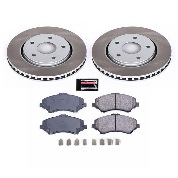 PowerStop Semi-Coated Rotor and Low-Dust Ceramic Brake Pad Kit