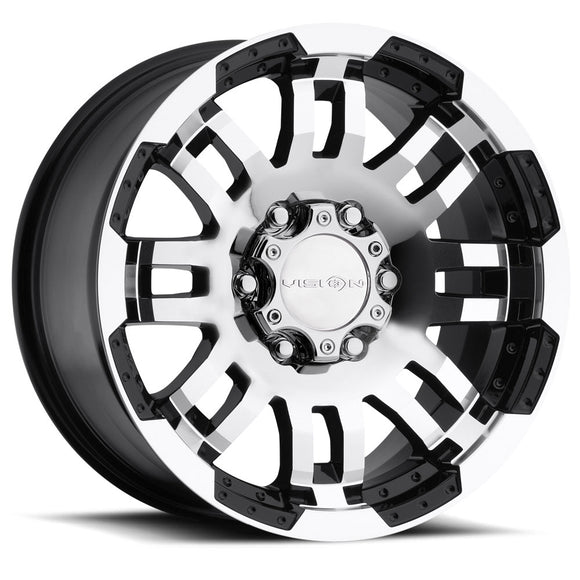 18x8.5 Vision 375 Warrior Gloss Black Machined Face 6x135 ET25 Wheel Rim