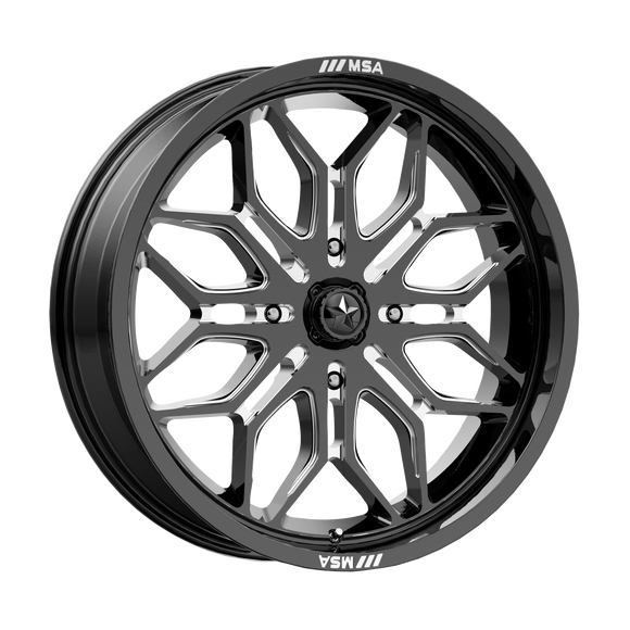 20X7 Msa Offroad Wheels M47 Sniper Gloss Black Milled 4X110 ET10 Wheel Rim
