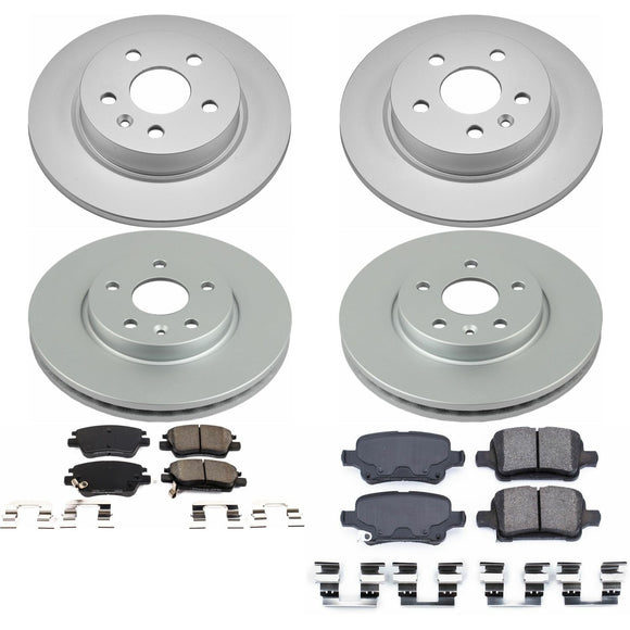 PowerStop Genuine Geomet Coated Rotor and Low-Dust Ceramic Brake Pad Kit