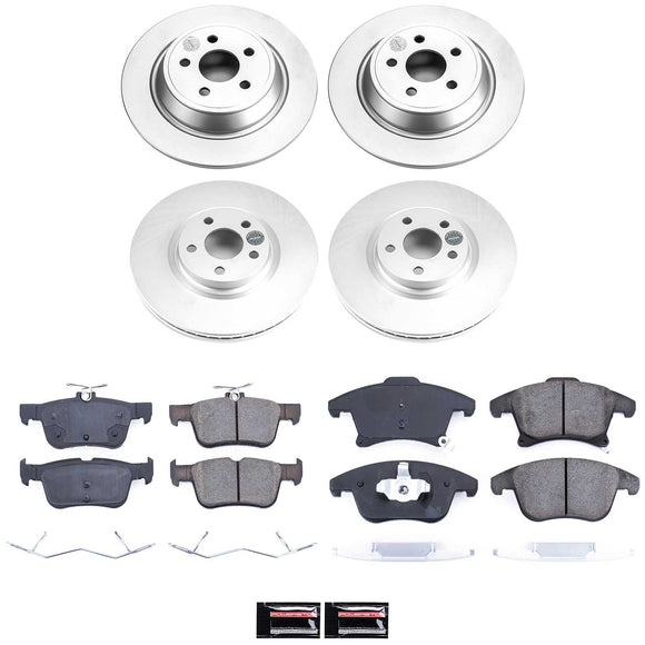 PowerStop Genuine Geomet Coated Rotor and Low-Dust Ceramic Brake Pad Kit