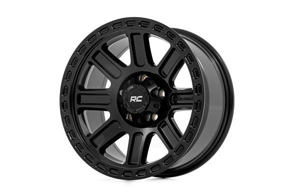15x8 Rough Country 84 Series Gloss Black Wheel 5x4.5 ET-19 CB