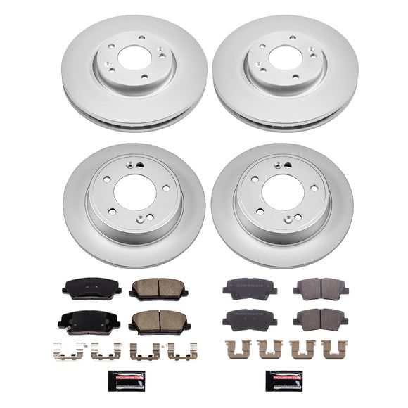 PowerStop Genuine Geomet Coated Rotor and Low-Dust Ceramic Brake Pad Kit