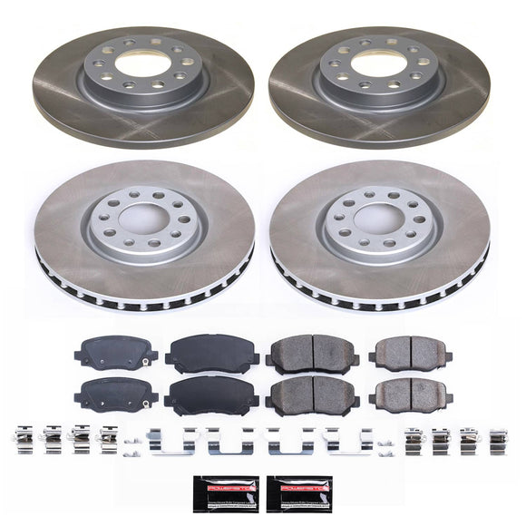 PowerStop Semi-Coated Rotor and Low-Dust Ceramic Brake Pad Kit