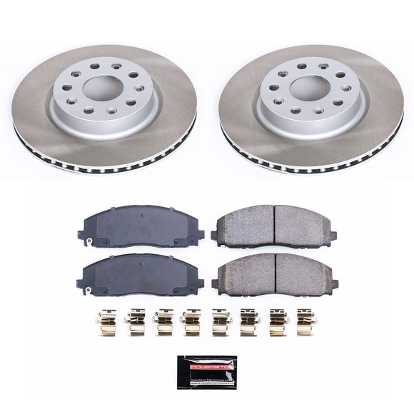 PowerStop Semi-Coated Rotor and Low-Dust Ceramic Brake Pad Kit