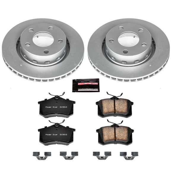 PowerStop Genuine Geomet Coated Rotor and Carbon-Fiber Ceramic Brake Pad Kit