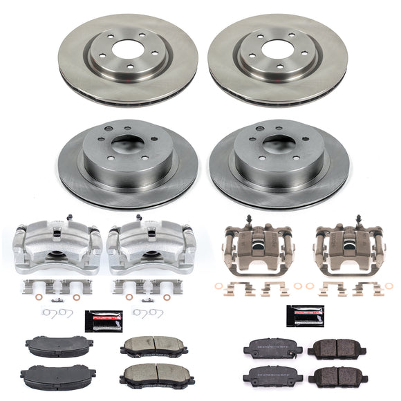 PowerStop OE Stock Replacement Low-Dust Ceramic Brake Pad, Rotor and Caliper Kit