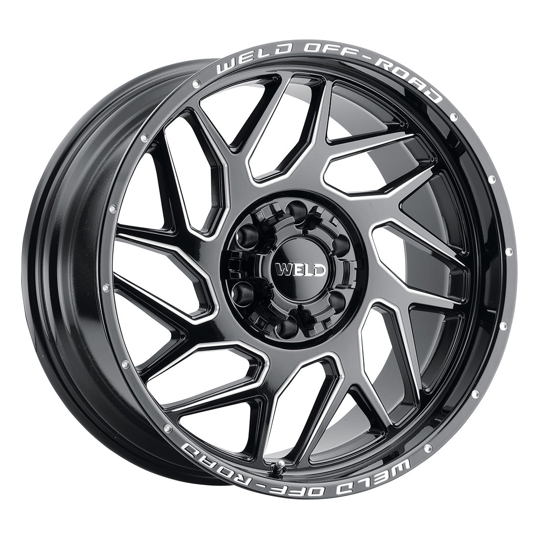 20x12 WELD Off-Road Fulcrum Black Mill 6x135 6x139.7 6x5.5 ET-44 Wheel Rim