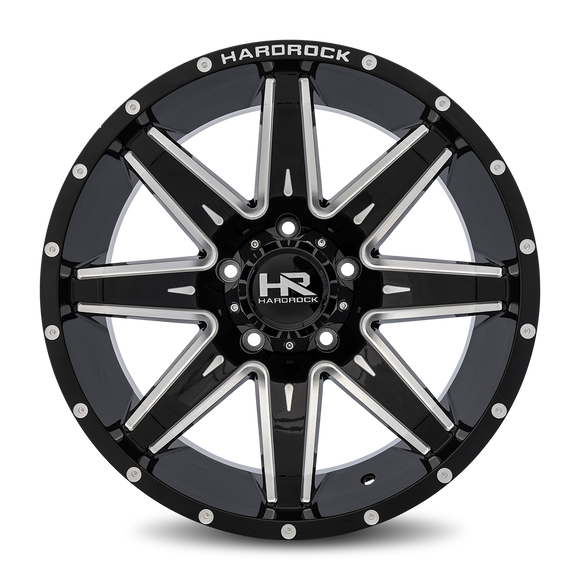 20x10 Hardrock Painkiller XPosed Gloss Black Milled 6x135 ET-19 wheel/rim