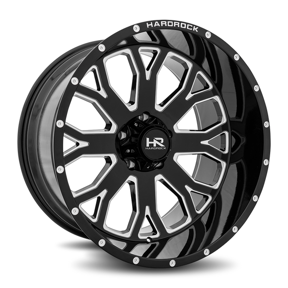 22x12 Hardrock Slammer XPosed Gloss Black Milled 5x150 ET-44 wheel/rim