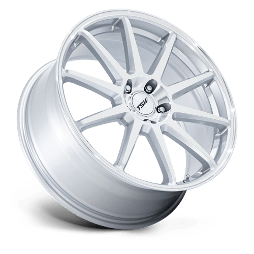 20X9 TSW TW004 Canard Gloss Silver W/ Machined Face 5x112 ET27 Wheel Rim