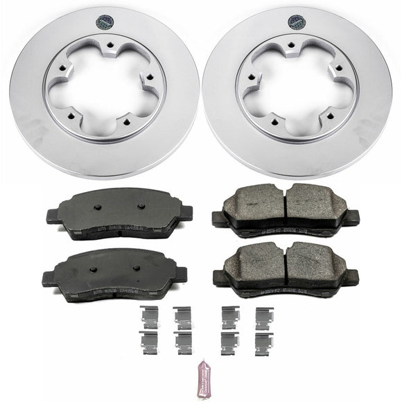 PowerStop Genuine Geomet Coated Rotor and Low-Dust Ceramic Brake Pad Kit