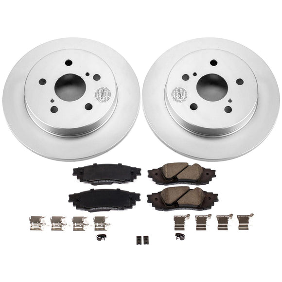 PowerStop Genuine Geomet Coated Rotor and Low-Dust Ceramic Brake Pad Kit