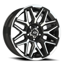 20X9 Vision 305 Rekluse Gloss Black Machined Face and Lip Wheel 5x150 ET12 CB110