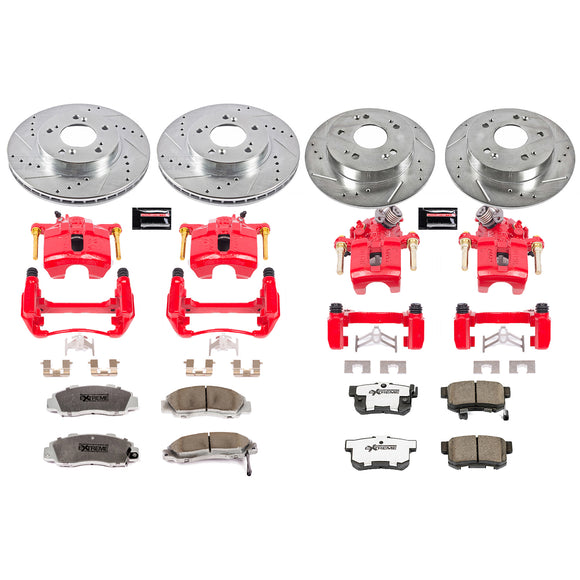 PowerStop Z26 Street Performance Ceramic Brake Pad, Drilled Slotted Rotor, and C
