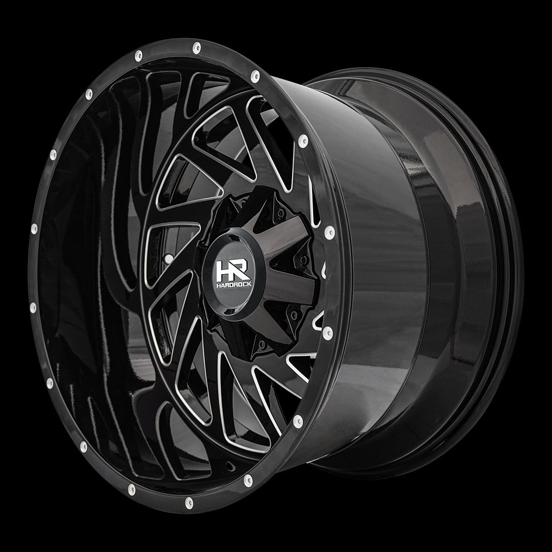 20x12 Hardrock Crusher Gloss Black Milled 6x135/139.7 ET-44 wheel/rim