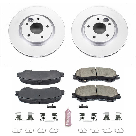 PowerStop Genuine Geomet Coated Rotor and Low-Dust Ceramic Brake Pad Kit