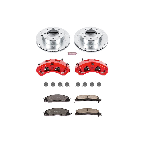 PowerStop Z36 Truck and SUV Ceramic Brake Pad, Drilled & Slotted Rotor, and Cali