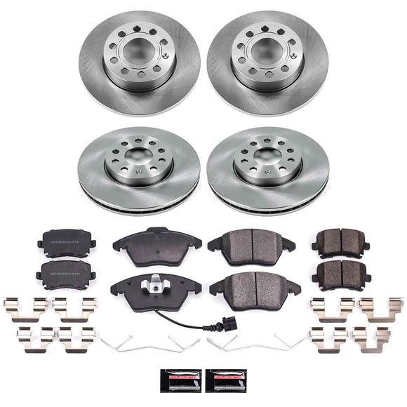 PowerStop OE Stock Replacement Low-Dust Ceramic Brake Pad and Rotor Kit