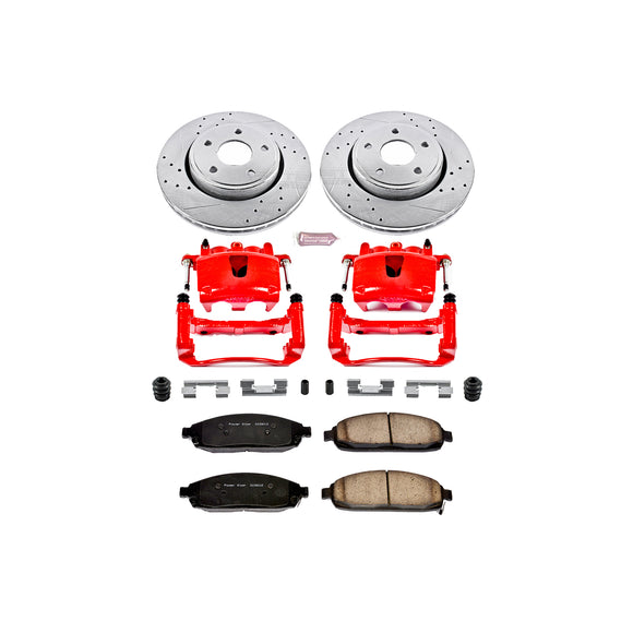 PowerStop Z23 Daily Driver Carbon-Fiber Ceramic Pads Drilled & Slotted Rotor & C