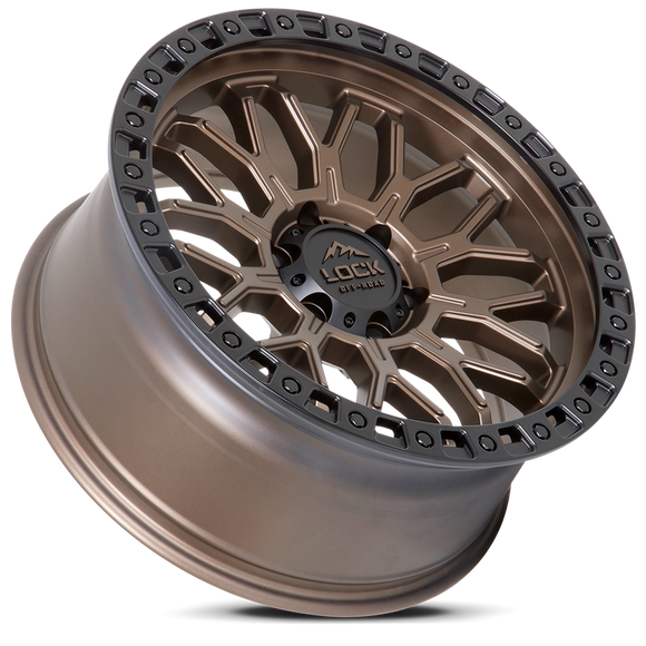 20x9 Lock Off-Road Combat Matte Bronze W Matte Black Ring 6x139.7 ET0 Wheel Rim