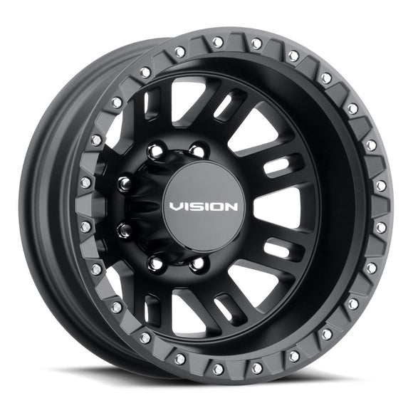 17x6.5 Vision 408 Manx 2 Dually Satin Black Wheel 8x210 ET-143 CB154.2