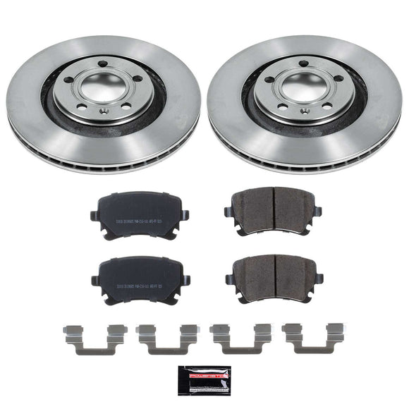 PowerStop OE Stock Replacement Low-Dust Ceramic Brake Pad and Rotor Kit