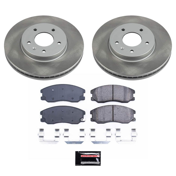 PowerStop Semi-Coated Rotor and Low-Dust Ceramic Brake Pad Kit