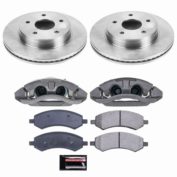 PowerStop OE Stock Replacement Low-Dust Ceramic Brake Pad, Rotor and Caliper Kit