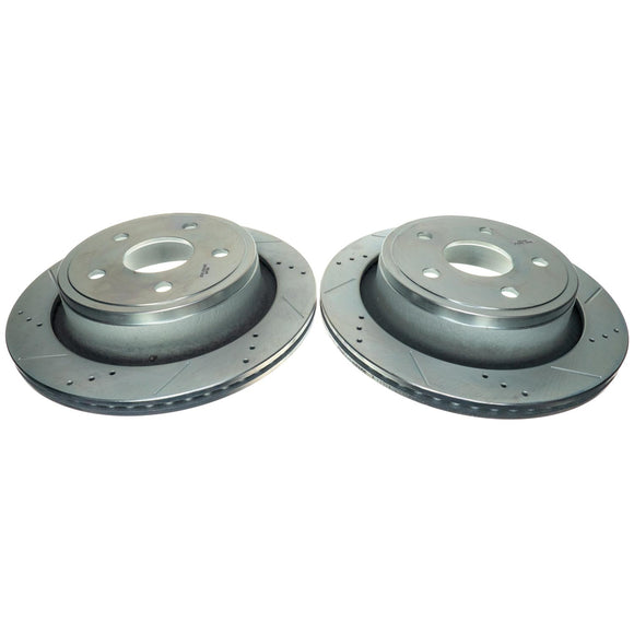 PowerStop Evolution Drilled Slotted Rotors Pair Rear For Dodge Ram 1500