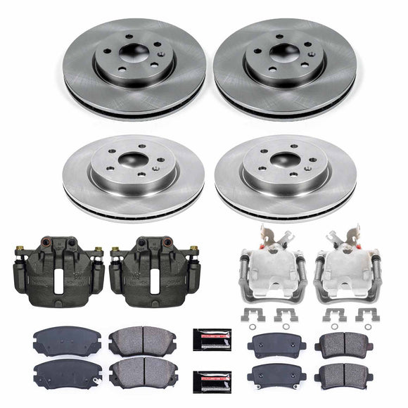 PowerStop OE Stock Replacement Low-Dust Ceramic Brake Pad, Rotor and Caliper Kit